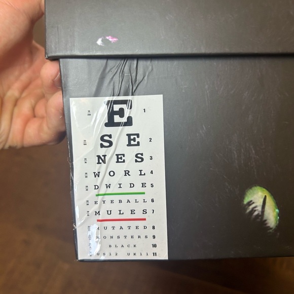 ESENES WORLDWIDE Eyeball Mules black fur - Picture 2 of 16